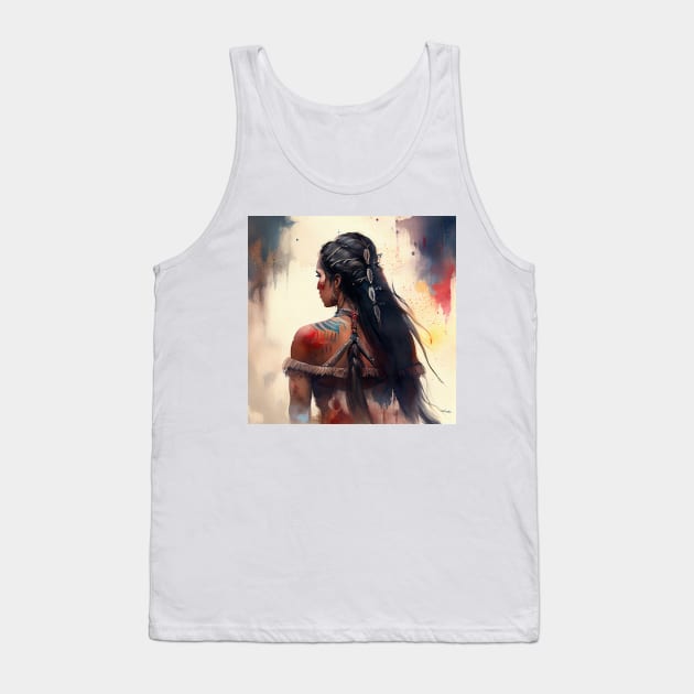 Powerful Warrior Back Woman #2 Tank Top by Chromatic Fusion Studio